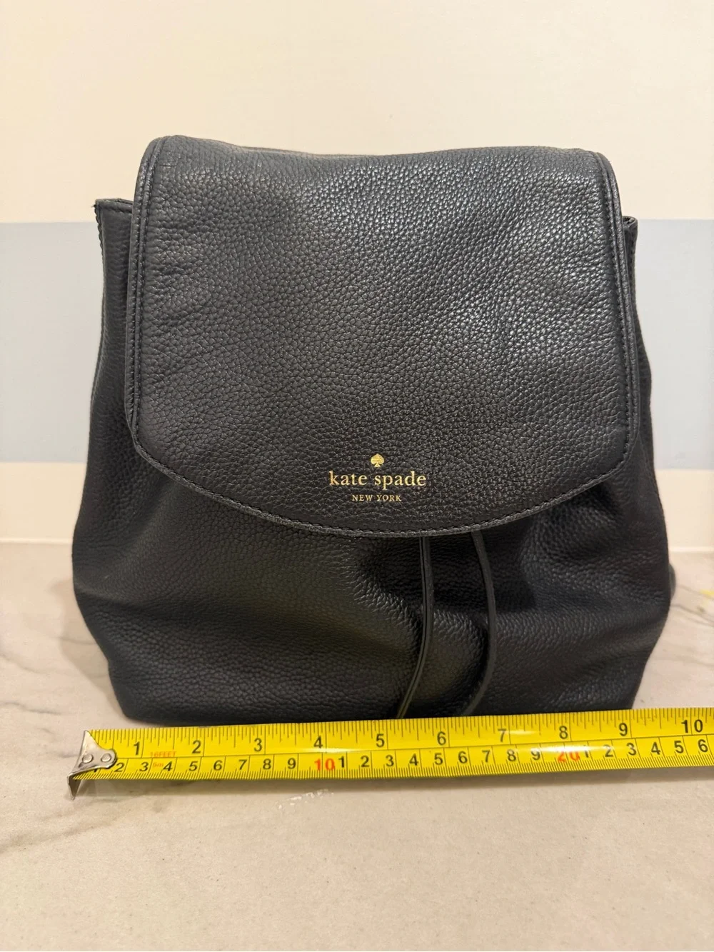 Kate Spade Leather Backpack Bundle- Black and Taupe)
